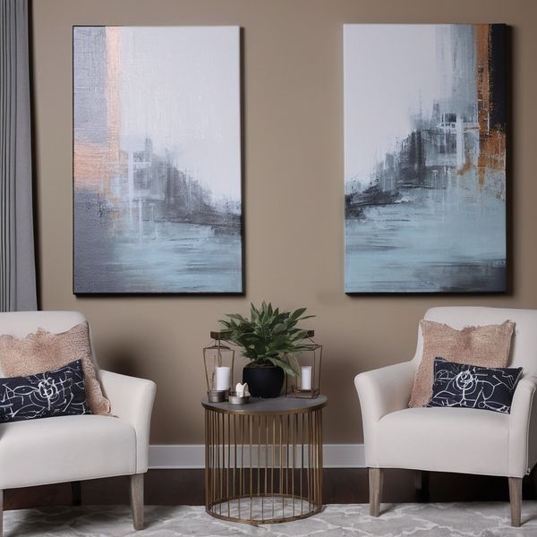Rootedart Canvas Home Decor Wall Art - Gray Abstract