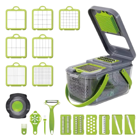 14pcs/set, Vegetable Chopper, Multi-functional Vegetable Cutter, Handle  Food Grater, Fruit Slicer With Container, Onion Mincer, Chopper With  Multiple