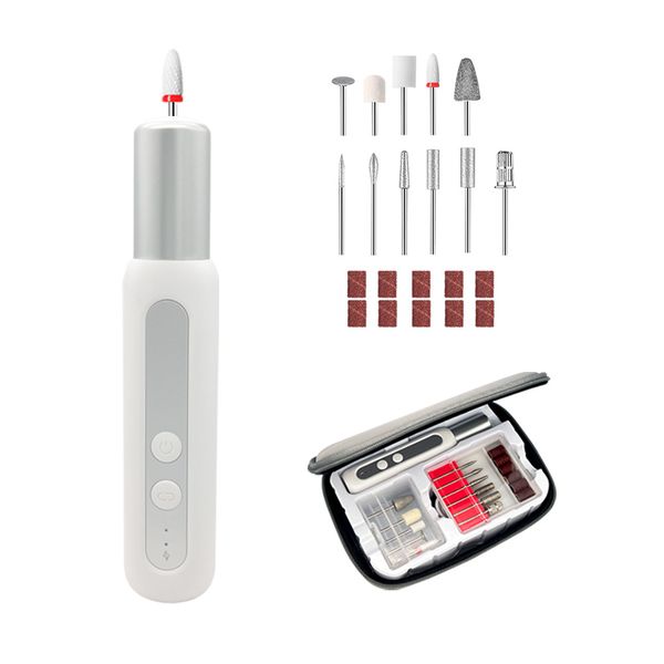 Electric Nail Grinder for Manicure &amp; Pedicure | 11 Heads | USB | LED Light