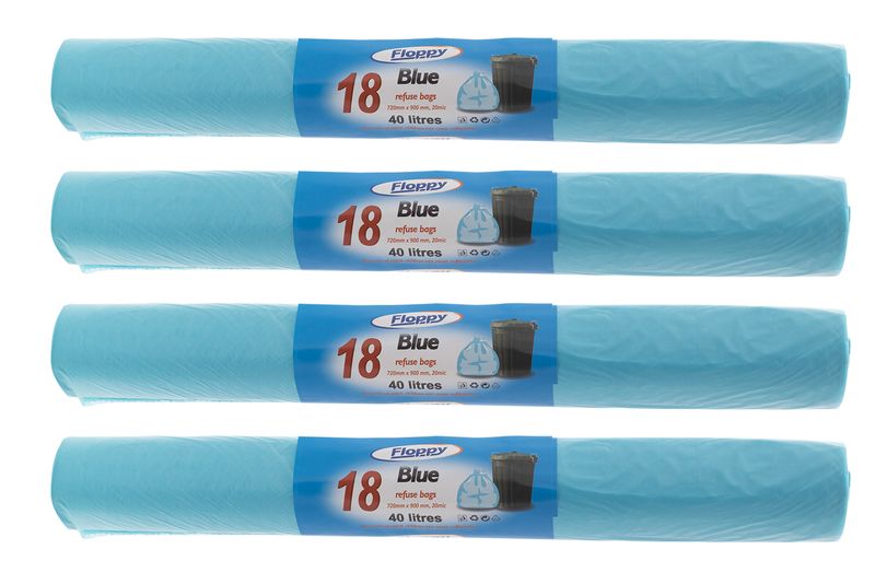 Garbage Bags Garden Refuse Blue 18s - 4 Pack
