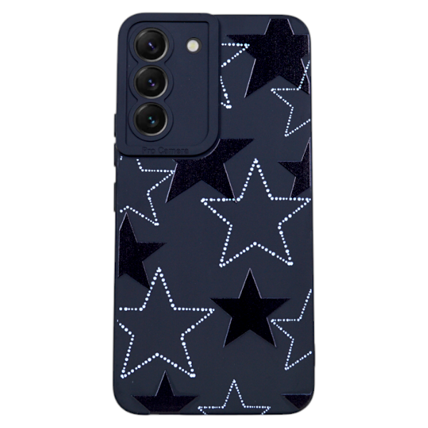 High Quality Stars Pattern Phone Case Compatible With Samsung Galaxy S22 Ultra - Black