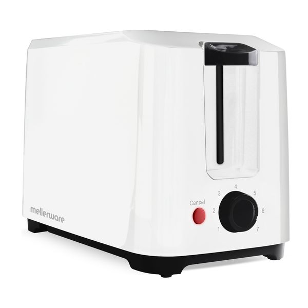 Mellerware Toaster 2 Slice Plastic White 7 Heat Settings 700W "Eco