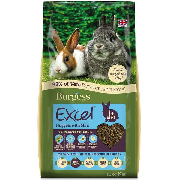 Burgess Excel Junior and Dwarf Rabbit Nuggets 10kg