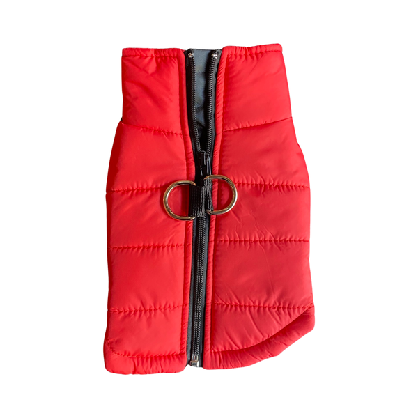 Dog Jacket Bright Red Water Resistant - Small