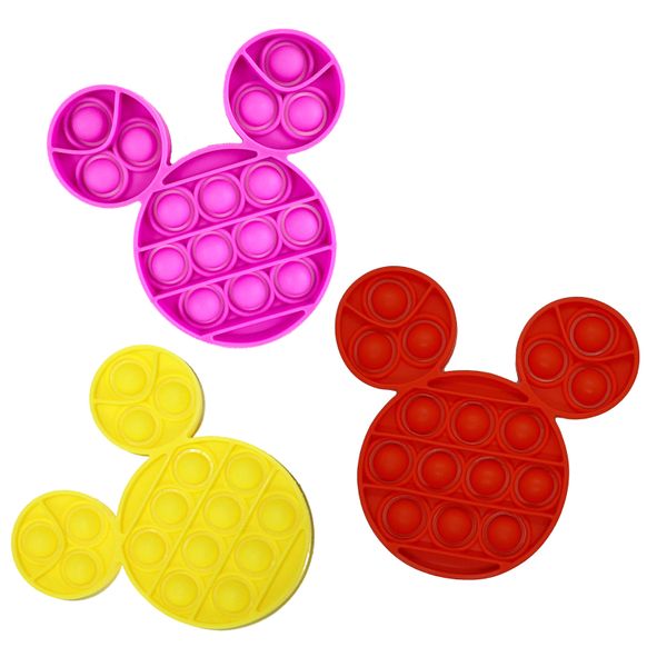 Fidget Toys - Pop It Washable Reusable Fidget Toy - Mouse - 3 Pack Combo