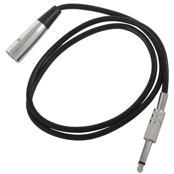 XLR 3 Pin Plug to 6.35mm 1/4 inch Male Mono Jack Plug Cable 1Meter(approx3.