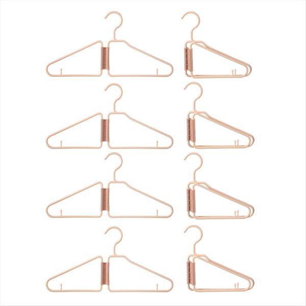 8 Pcs Foldable Hangers Plastic Foldable Hangers (Apricot)