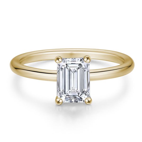 Colton James 1.0ct Moissanite Engagement Ring - Emerald Solitaire 14K Gold