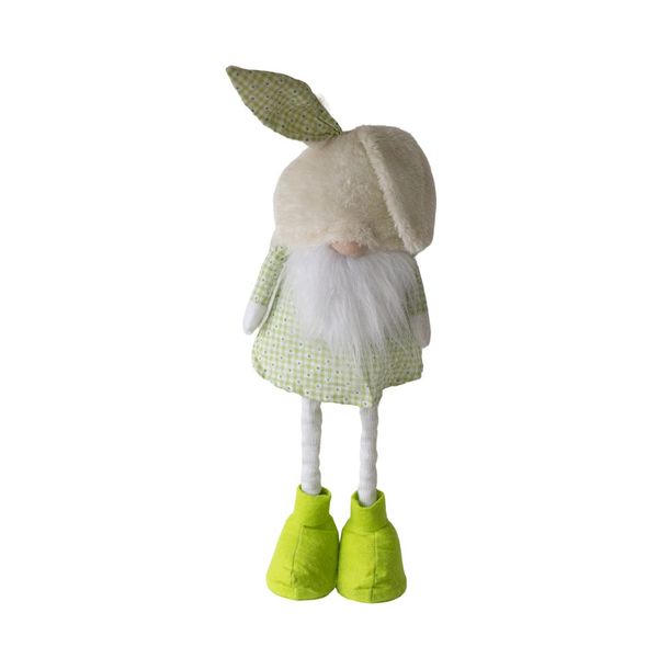 Nordic Scandinavian Standing Easter Bunny Tomte Gnome Extendable Legs - Green