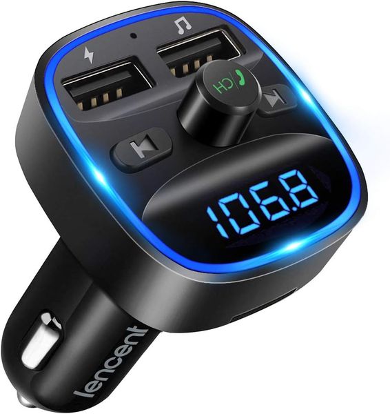 Bluetooth 5.0 FM Transmitter 2 USB Ports, Supports SD Cards And USB Sticks