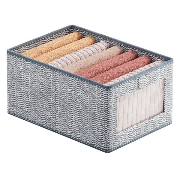 Fabric Closet Storage Baskets Large Foldable Box Organizer Grey