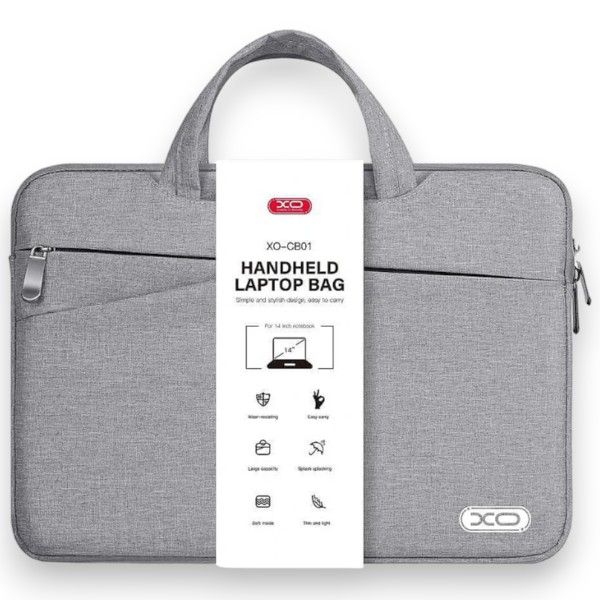 XO-XO-CB01-Stylish &amp; Lightweight 14 Inch Premium Polyester Laptop Bag-Grey