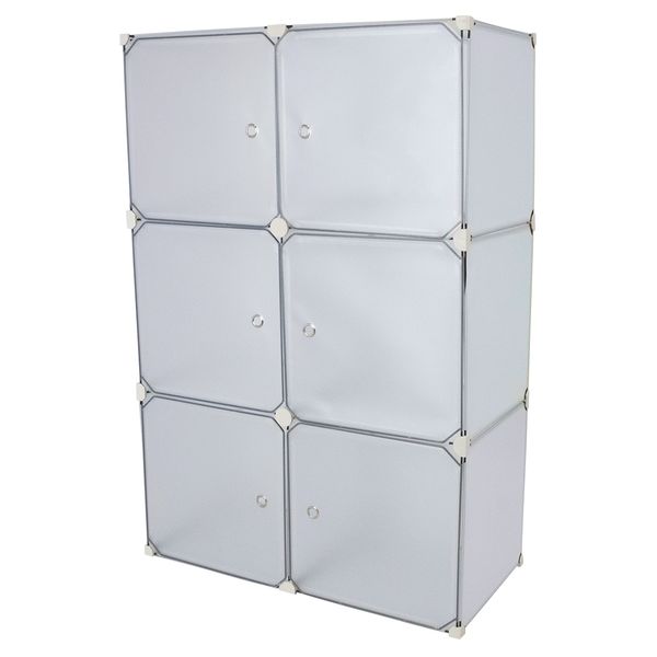 Home Links Portable Wardrobe, Steel Frame and Easy to Clean - 6 Piece