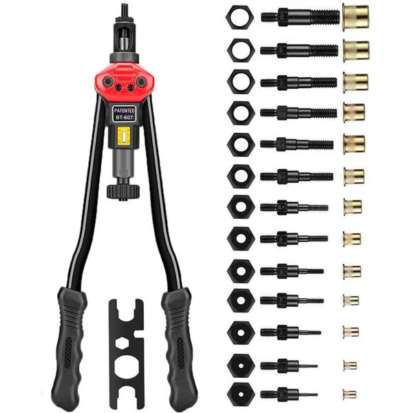 Hand Rivet Nut Tool, Professional Rivet Nut Setter Kit, Carbon Steel, Iron