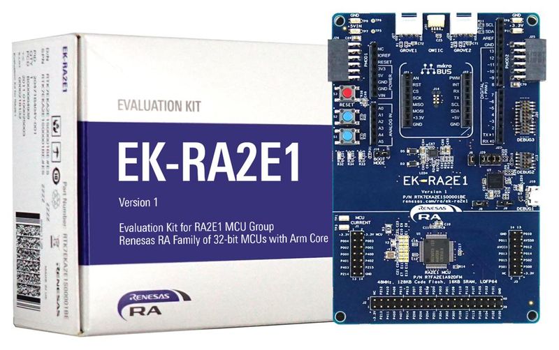 Renesas (RTK7EKA2E1S00001BE) Eval Kit, RA2E1, 32bit ARM Cortex-M23 MCU