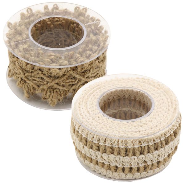 Home Decor 2pcs Multi-Use Burlap Ribbon Jute Fabric Rolls - 2-Piece - 2 Metre - Pro