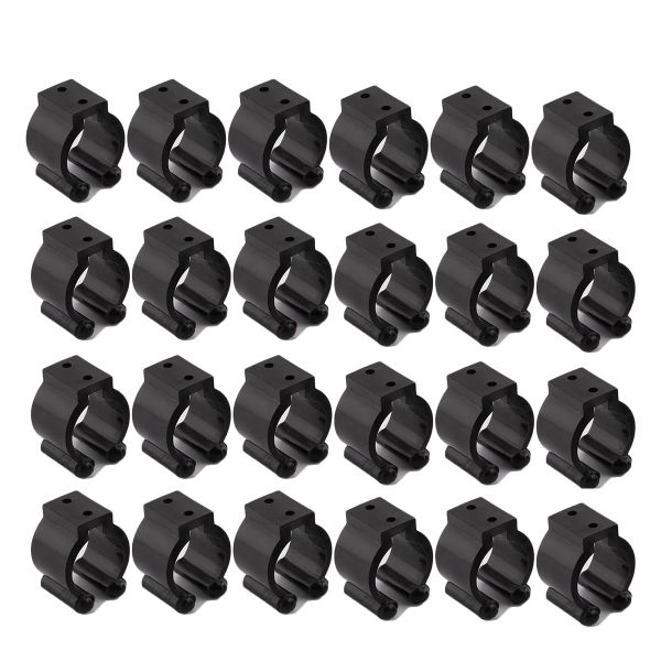 24 Pack Wall Mounted Fishing Rod Storage Clips Clamps Holder Billiard Cue O