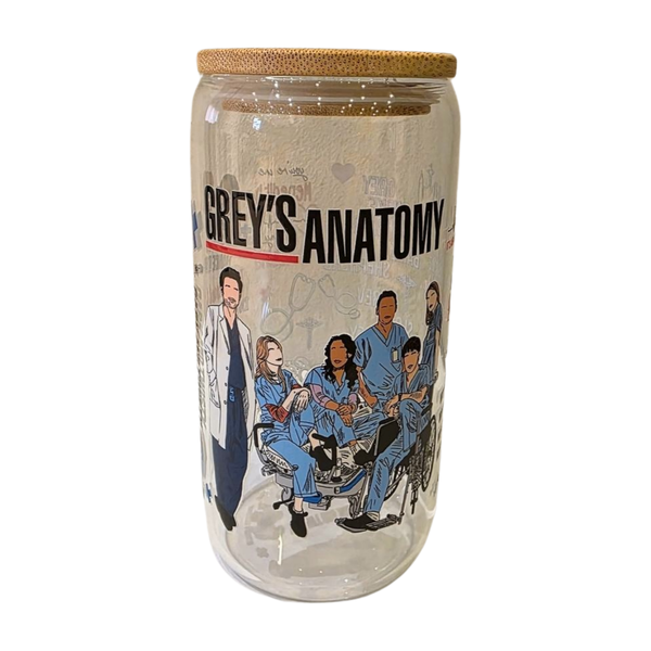 16oz Glass Cup with Bamboo Lid and Glass Straw