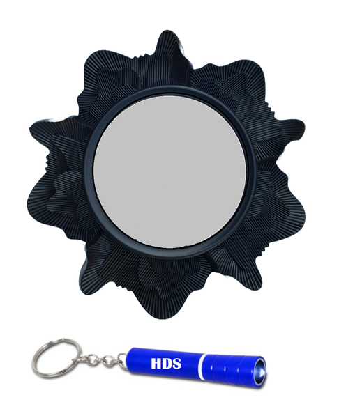 Large 70cm Leaf-Inspired Decretive Wall Mirror with HDS Torch