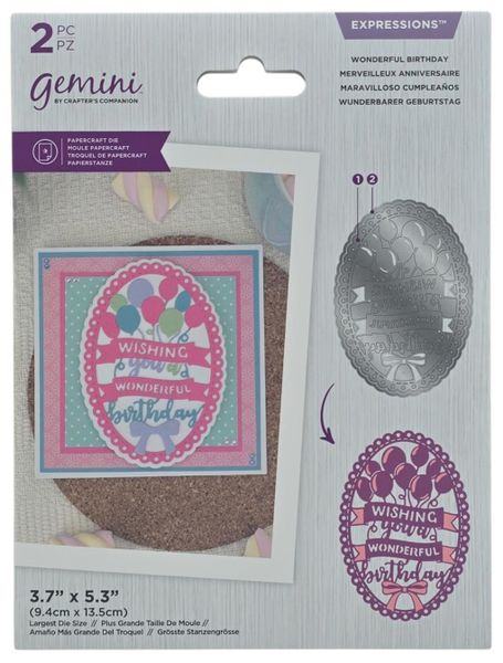 Craft Metal Die Wonderful Birthday- Size 9.4cm x 13.5cm