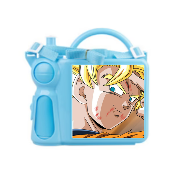 Kids Dragon ball Z Goku Blue Plastic Lunch Box and Water Bottle