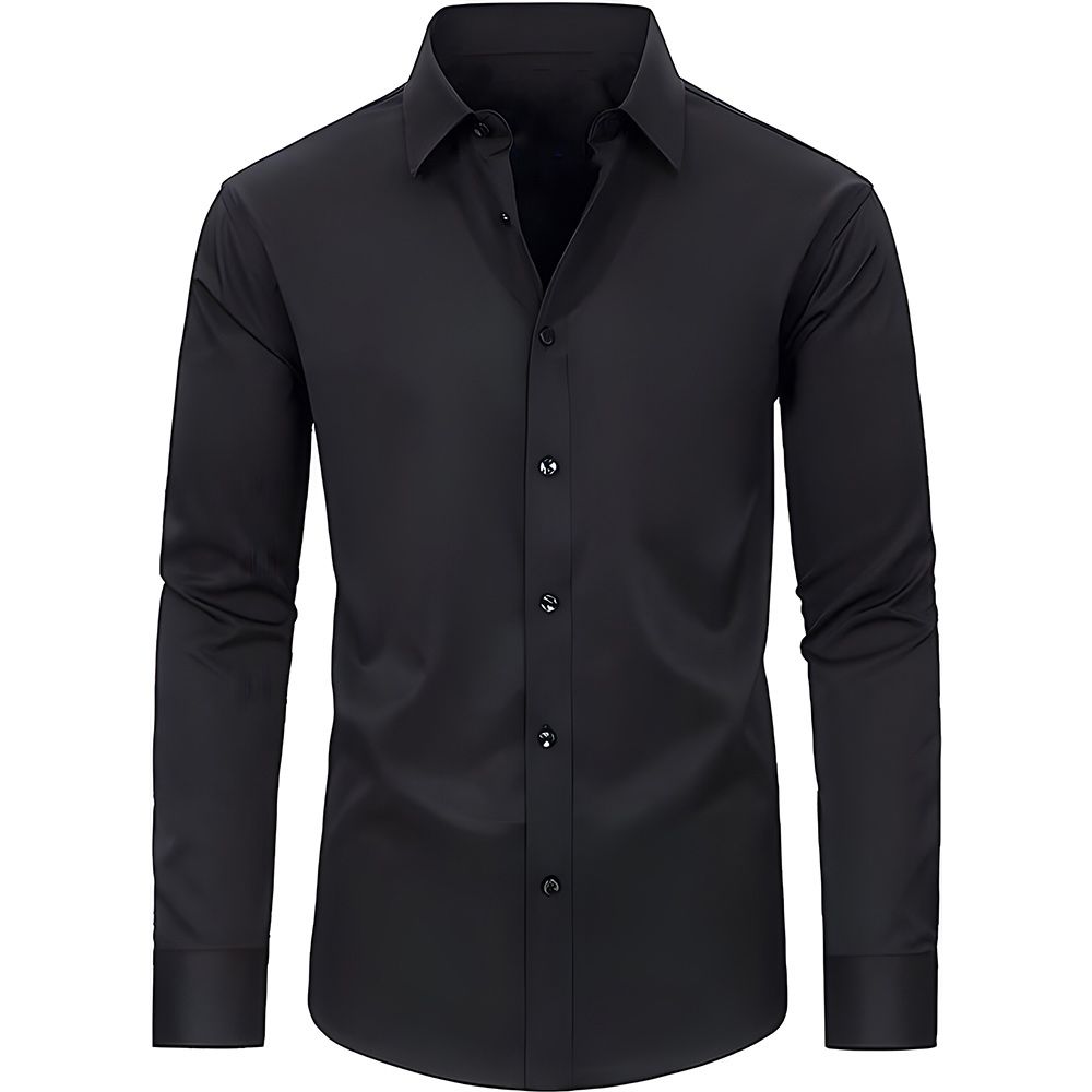 Men's Long Sleeve Shirt Thin Non-ironing Slim Fit Business Casual Shirt ...