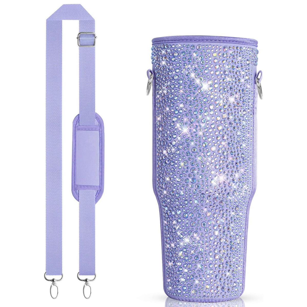 40oz Ice King Cup Diamond Set Cup Cover, Adjustable Shoulder Strap