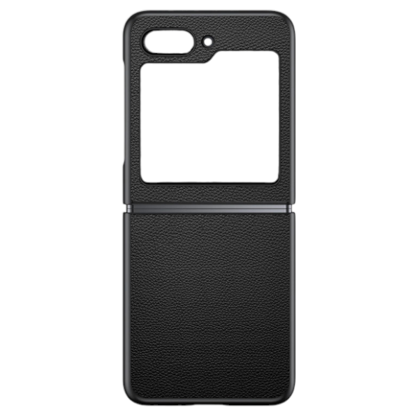 Faux Leather Phone Case Compatible With Galaxy Z Flip 5 - Black