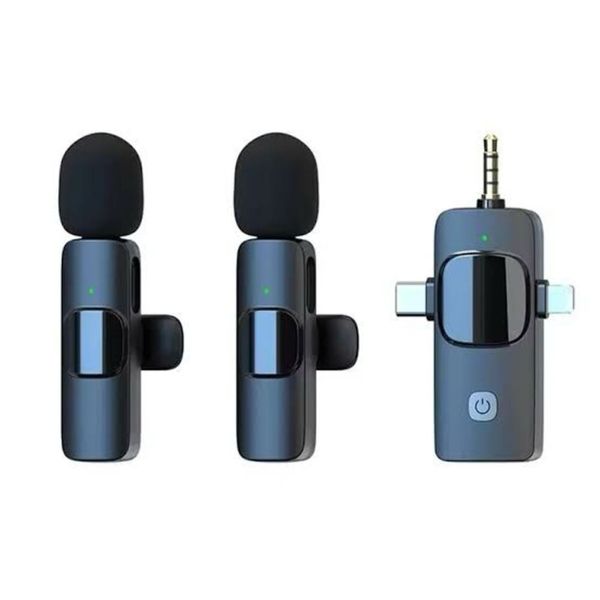 3 in 1 Wireless Lavalier Microphone with Noise Cancellation
