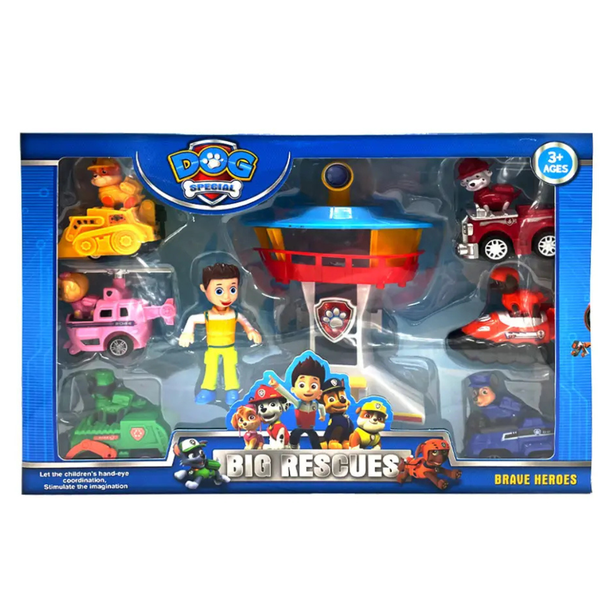 Paw Patrol Big Rescues Figures With Tower Base - 8 Piece