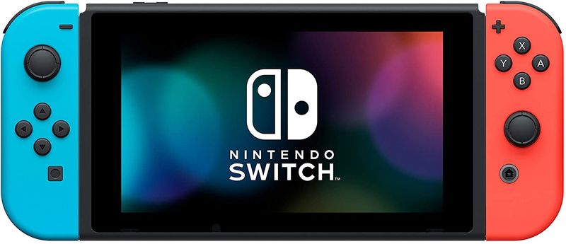 Nintendo Switch with Neon Blue and Neon Red