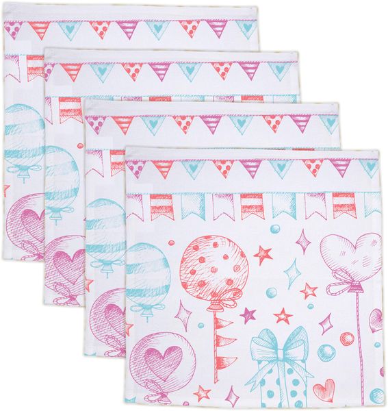 Pappa Joe - Printed Cloth Serviettes - Napkins - Sketched Party