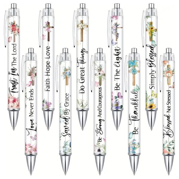 10pcs Women's Inspirational Christian Ballpoint Pens