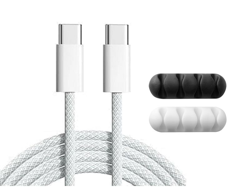 2M USB-C to USB-C Cable &amp; Organizer Compatible with iPhone 15/16/17 Series