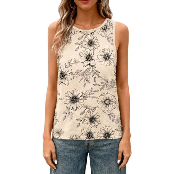 Women's Sleeveless Floral Tank Top