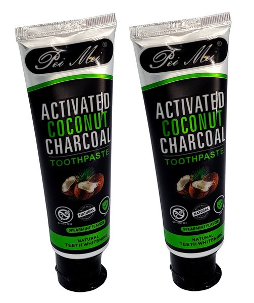 Activated Coconut Charcoal Toothpaste - Spearmint Flavour - 2 Pack