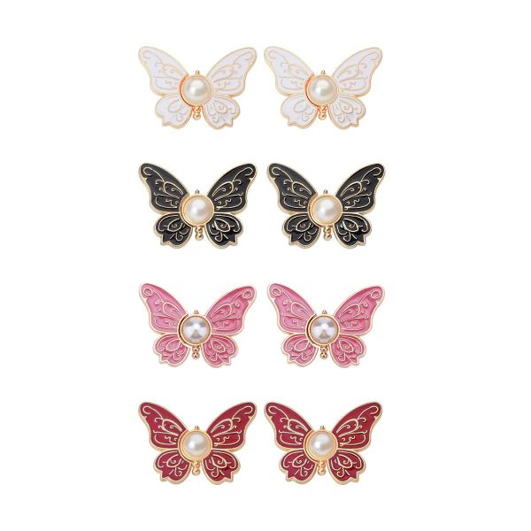 8 Set Pants Waist Tightener Butterfly Buttons Pins for Loose Jeans