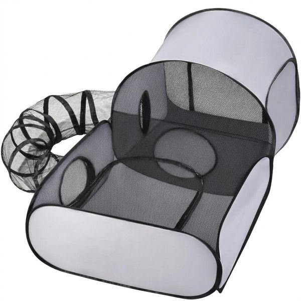 2-in-1 Portable Outdoor Cat Tent and Tunnel Playpen