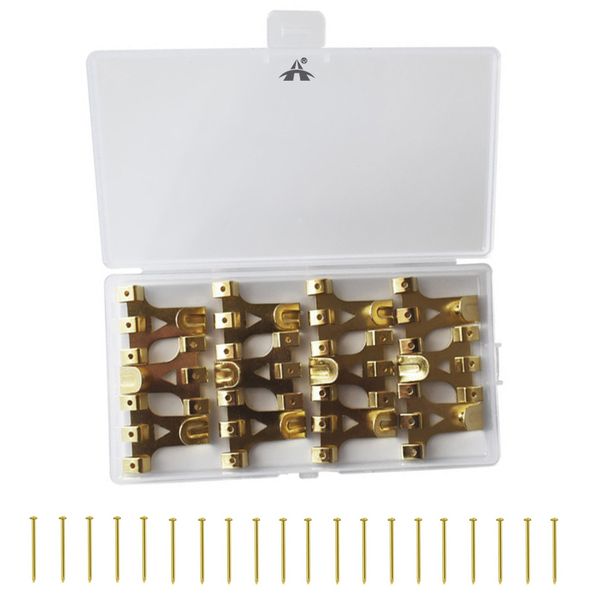 ALANES 20 Pack Brass Professional Picture Hangers with 80 Screws
