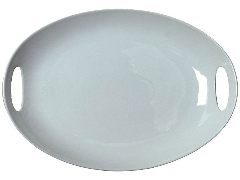 Plater Oval White with Handle - 36 x 25 x 3cm
