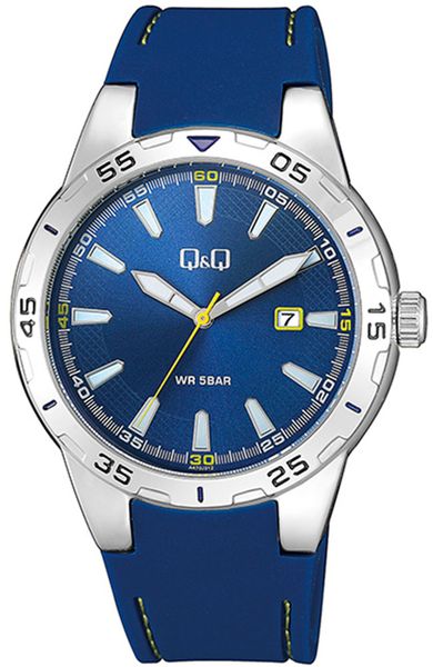Q&amp;Q-Blue Leather Strap-A470J312Y
