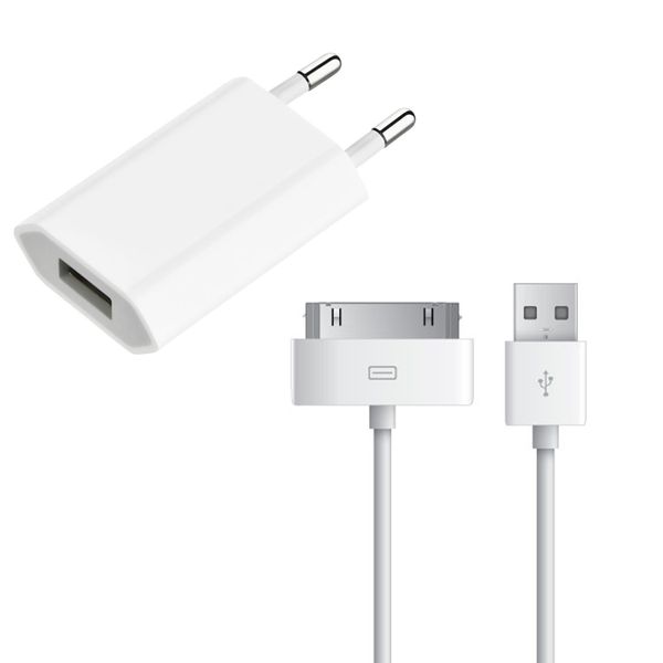 USB Travel Adapter Charger &amp; Sync Cable for iPhone 3Gs, 4G, 4Gs, Ipad2