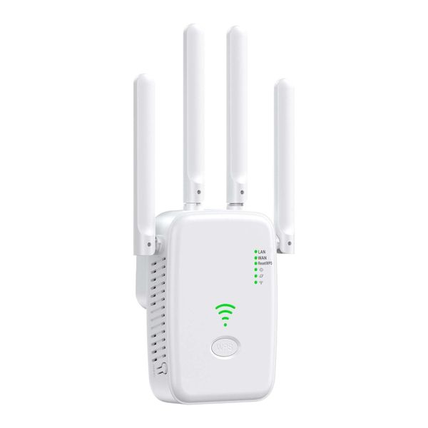 1200Mbps Wireless WiFi Range Extender Repeater-Q-L69 Router Extender white