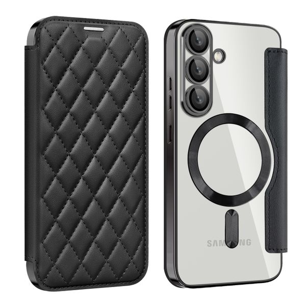 Magnetic Magsafe Leather Flip Cover Compatible With Samsung Galaxy S24 Plus