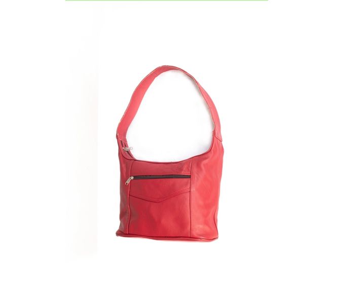 Genuine Leather Shoulder Bag - Red