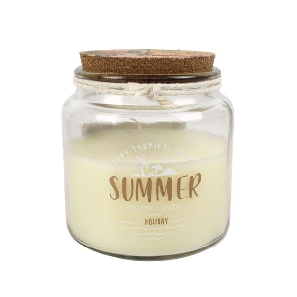 Holiday Scented Candles - Glass Jar with Cork Lid - Lemon Diving Enthusiast