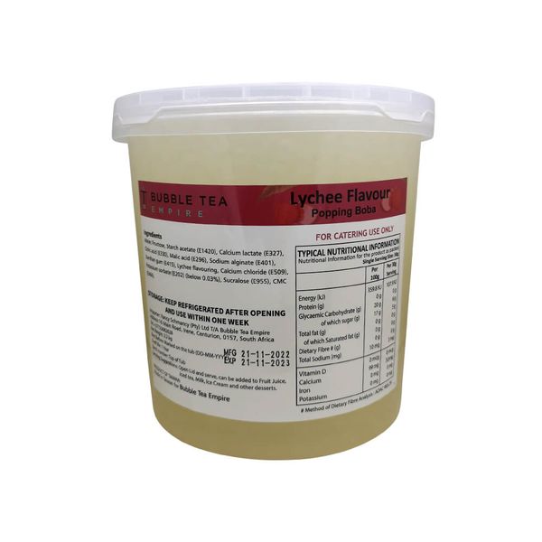 Bubble Tea Empire - Popping Boba - Litchi - 3.2kg Tub