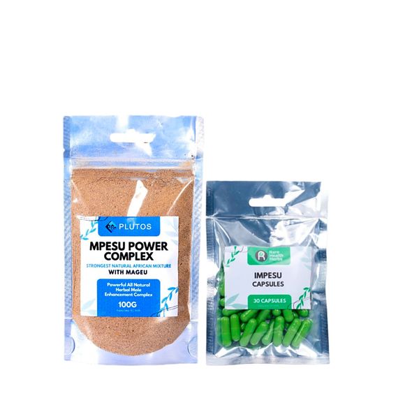 Rare Herbs Impesu Capsules and Plutos Mpesu Power Complex with Mageu