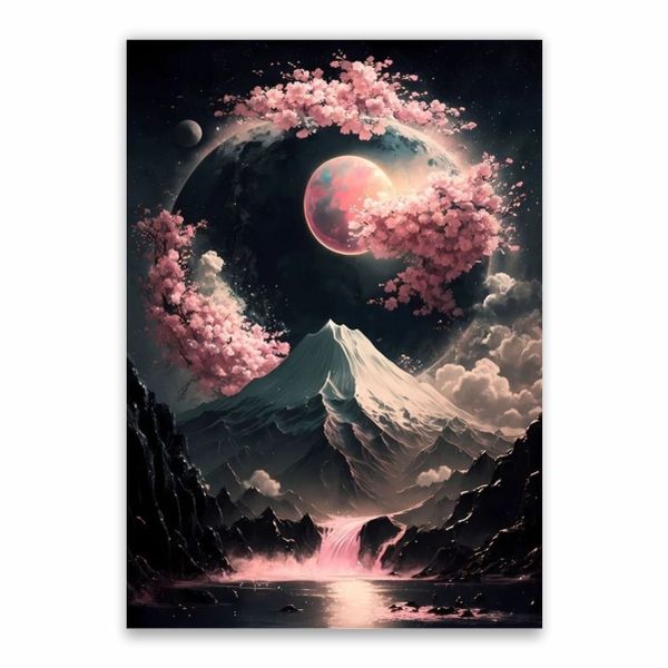 Mountain Pink Flowers Poster - A1