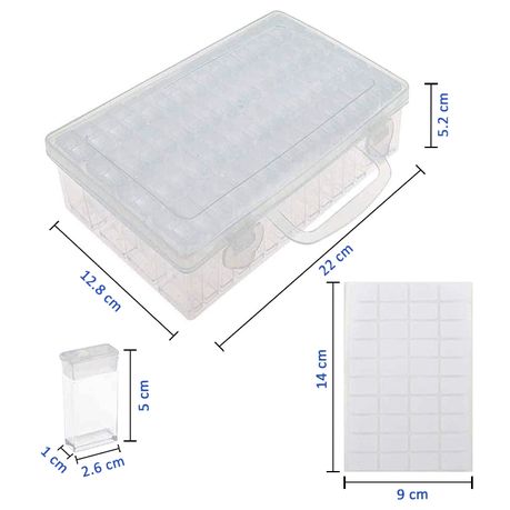 TOKEZO Diamond Painting Storage Containers, 64 Slots Bead Storage